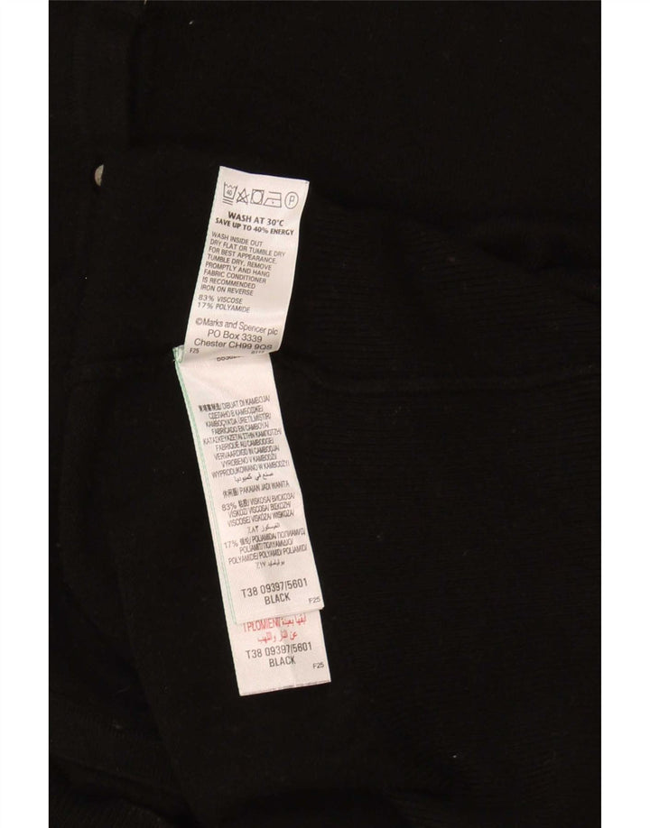 Marks & Spencer Womens Cardigan Sweater UK 16 Large Black Viscose