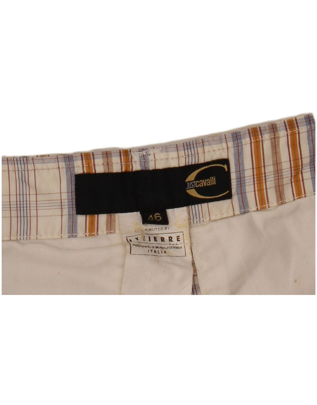 Just Cavalli Mens Cargo Shorts W36 Large Beige Check