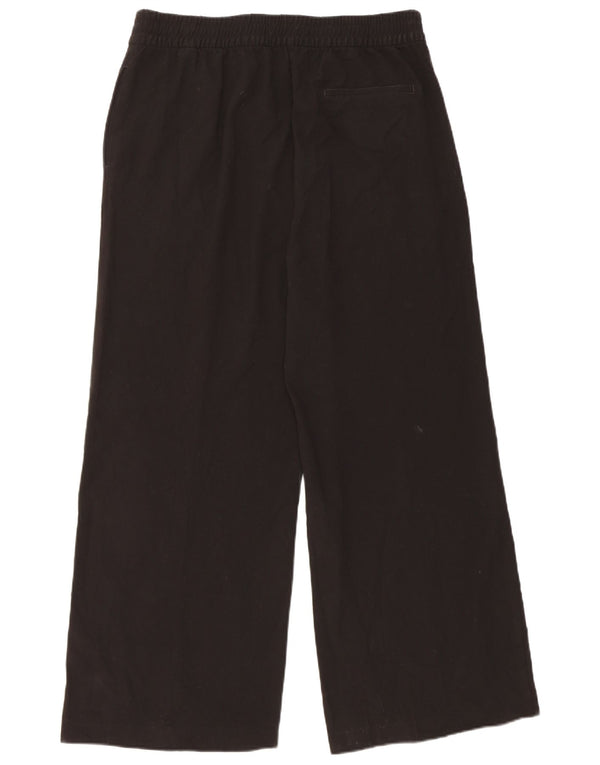 Marks & Spencer Womens Wide Leg Casual Trousers UK 14 Large W34 L27 Black