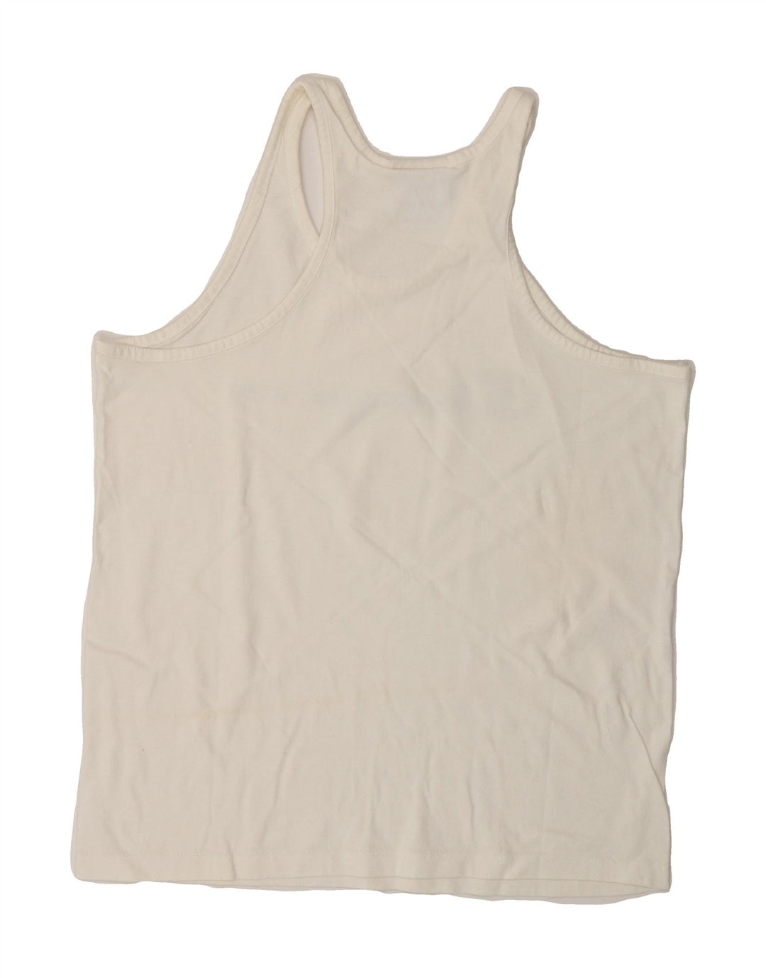 CHAMPION Womens Graphic Vest Top UK 14 Large White Cotton Vintage Champion and Second-Hand Champion from Messina Hembry 