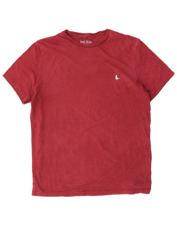 Jack Wills Mens Classic Fit T-Shirt Top Medium Burgundy Cotton