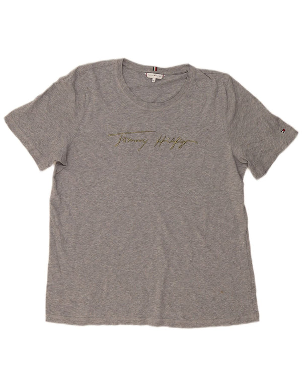 Tommy Hilfiger Womens Graphic T-Shirt Top UK 20 2XL Grey