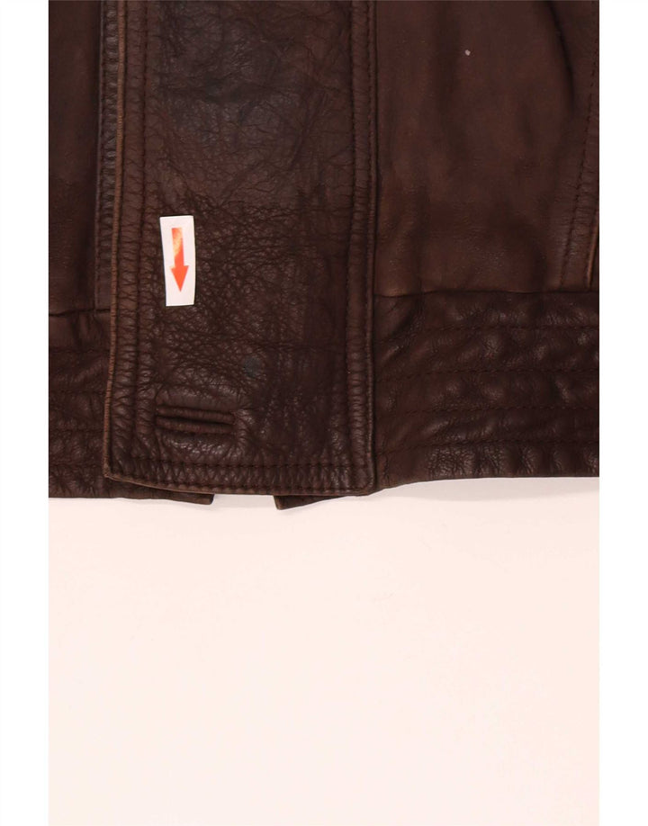 Vintage Mens Leather Jacket UK 40 Large Brown