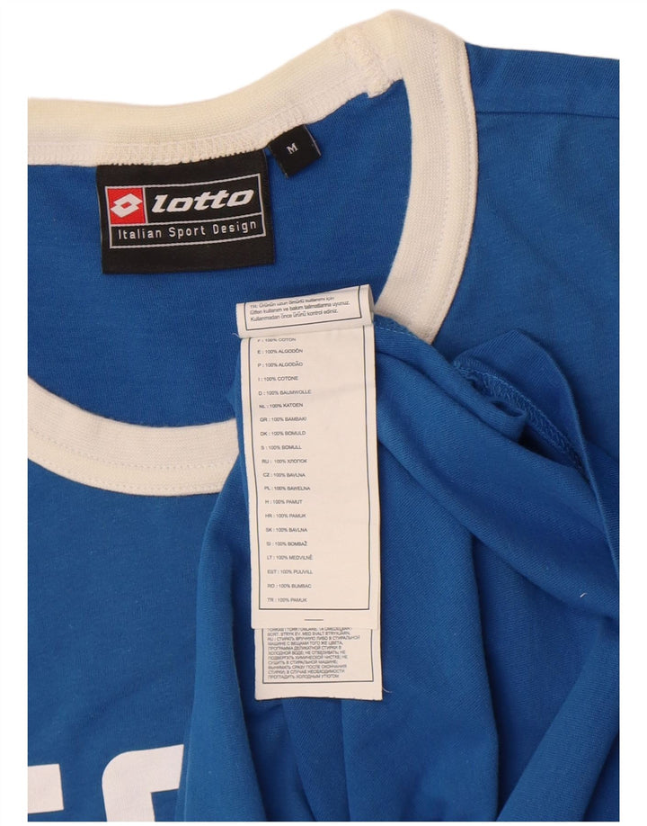 Lotto Mens Graphic T-Shirt Top Medium Blue Cotton