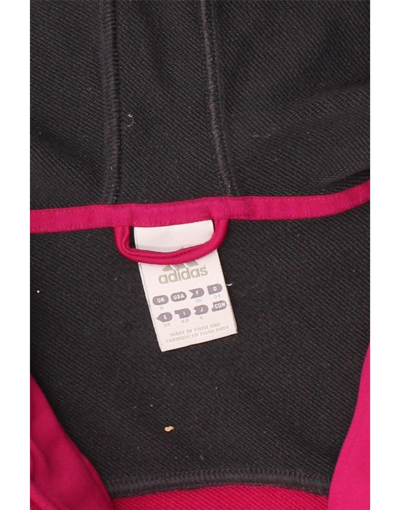 ADIDAS Womens Zip Hoodie Sweater UK 8 Small Pink Colourblock Polyester Vintage Adidas and Second-Hand Adidas from Messina Hembry 