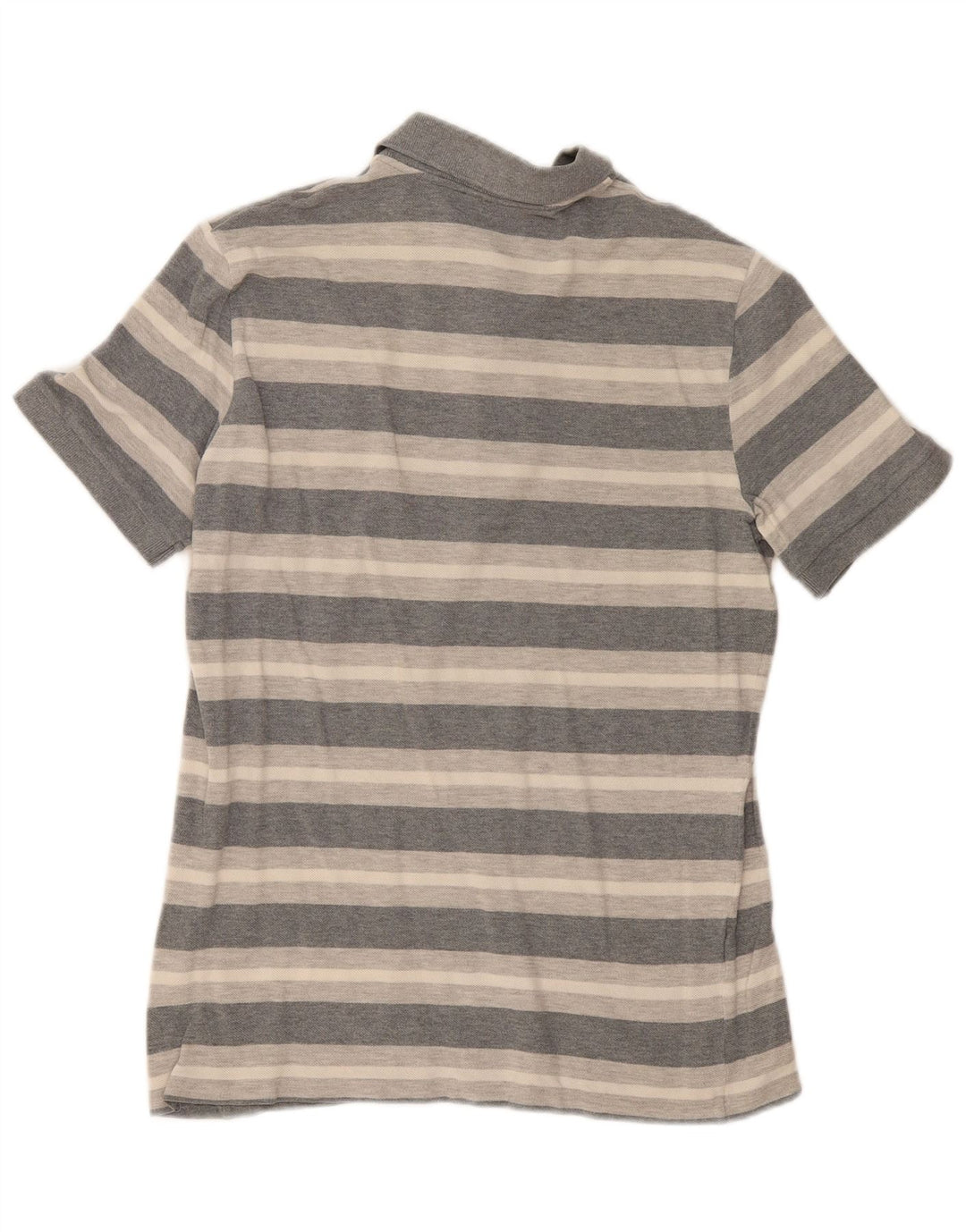 Lacoste Mens Polo Shirt Size 3 Small Grey Striped Cotton