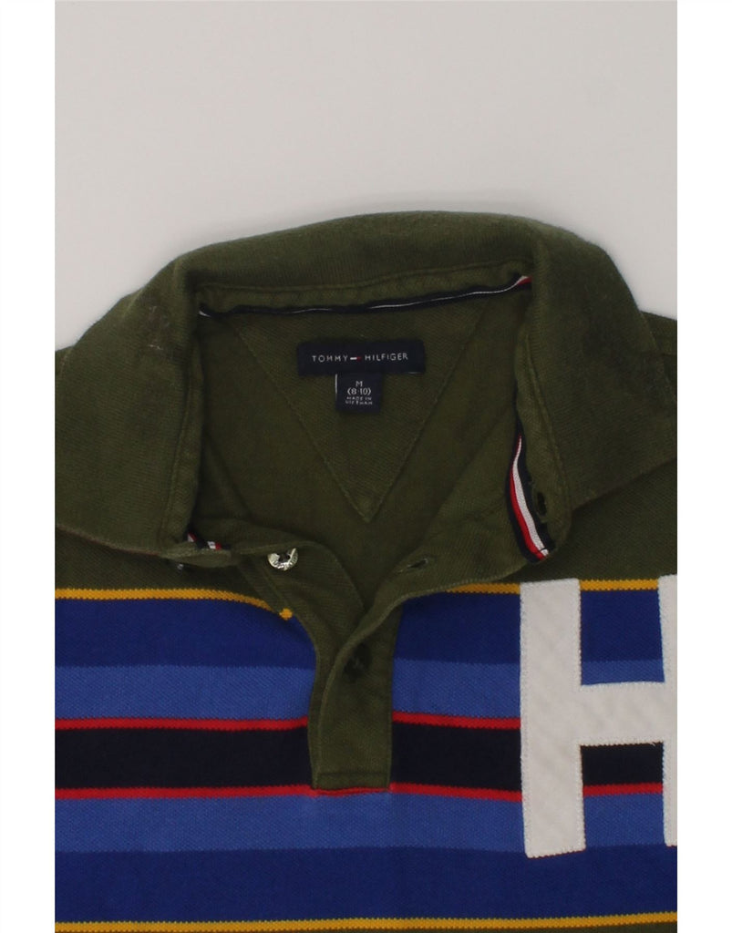 TOMMY HILFIGER Boys Polo Shirt 8-9 Years Medium Khaki Cotton | Vintage Tommy Hilfiger | Thrift | Second-Hand Tommy Hilfiger | Used Clothing | Messina Hembry 