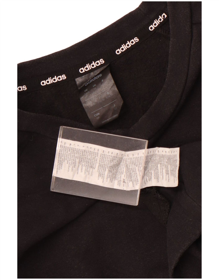 ADIDAS Womens Sweatshirt Jumper UK 8/10 Small Black Cotton