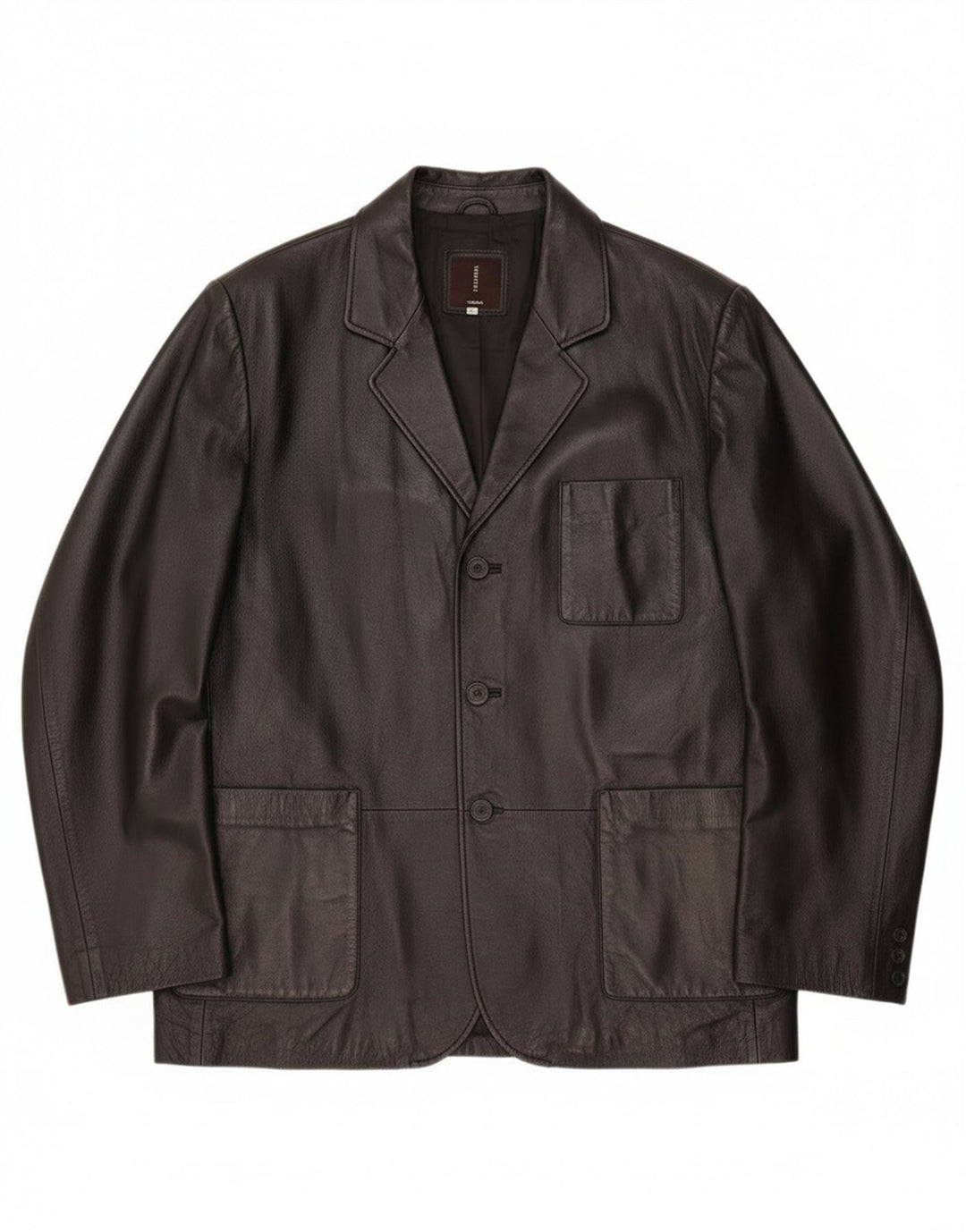 Conbipel Mens Leather Jacket IT 56 2XL Black Leather