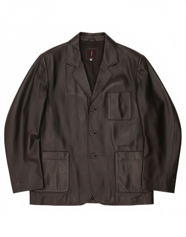 Conbipel Mens Leather Jacket IT 56 2XL Black Leather