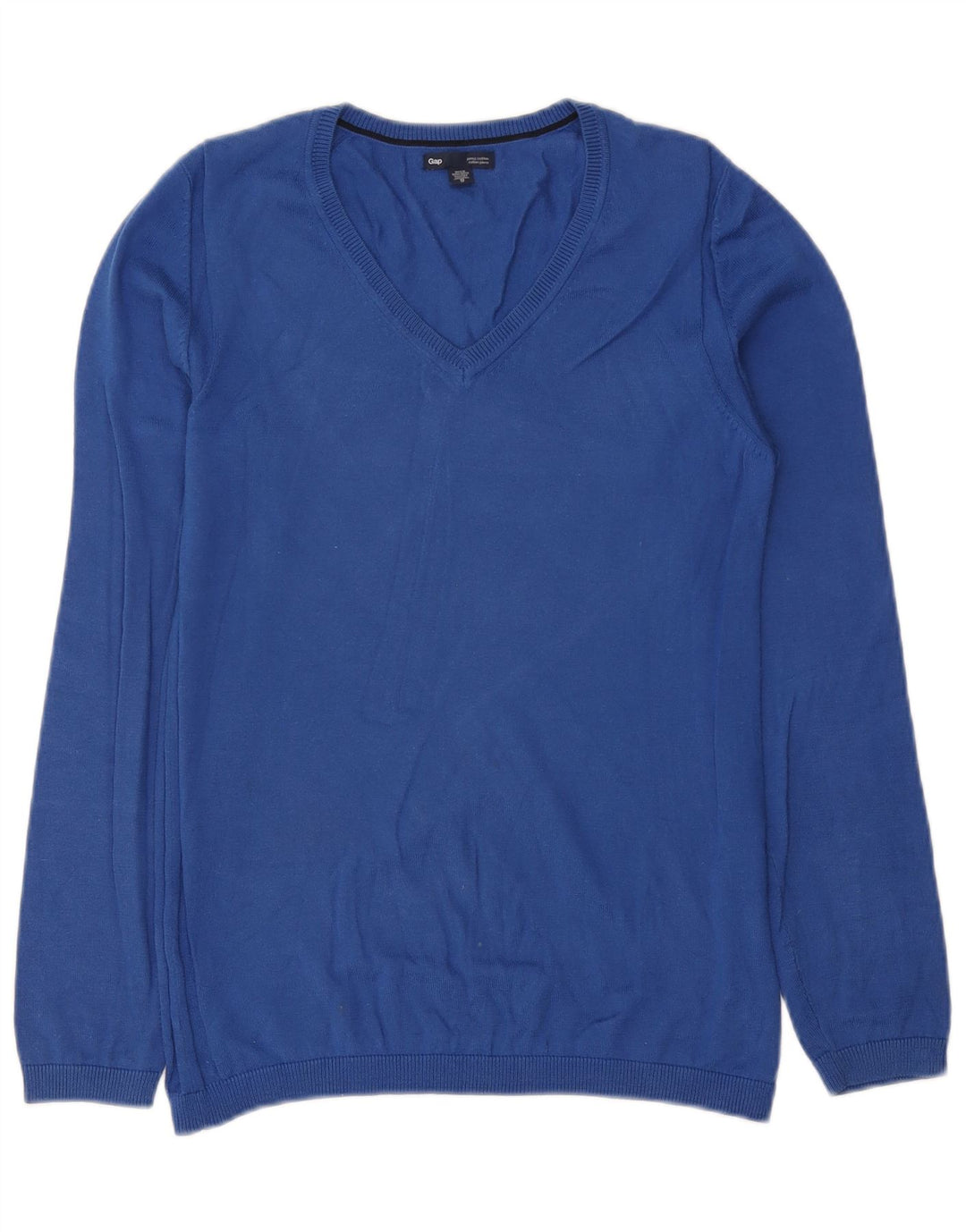 Gap Mens V-Neck Jumper Sweater XS Blue Cotton