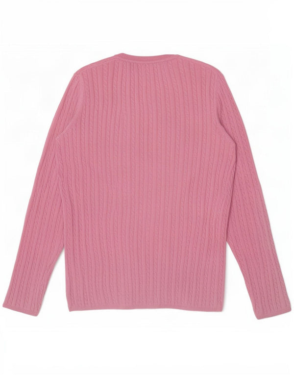 Tommy Hilfiger Mens Boat Neck Jumper Sweater Medium Pink Cotton
