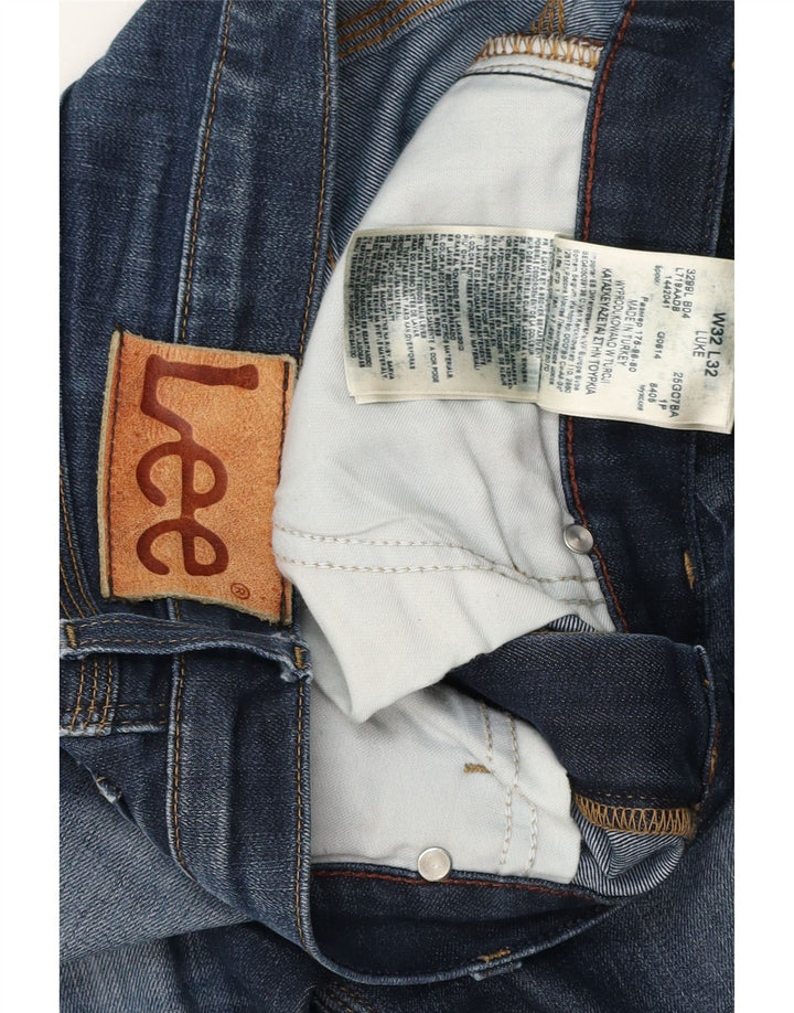 LEE Mens Luke Slim Jeans W32 L32 Blue Cotton
