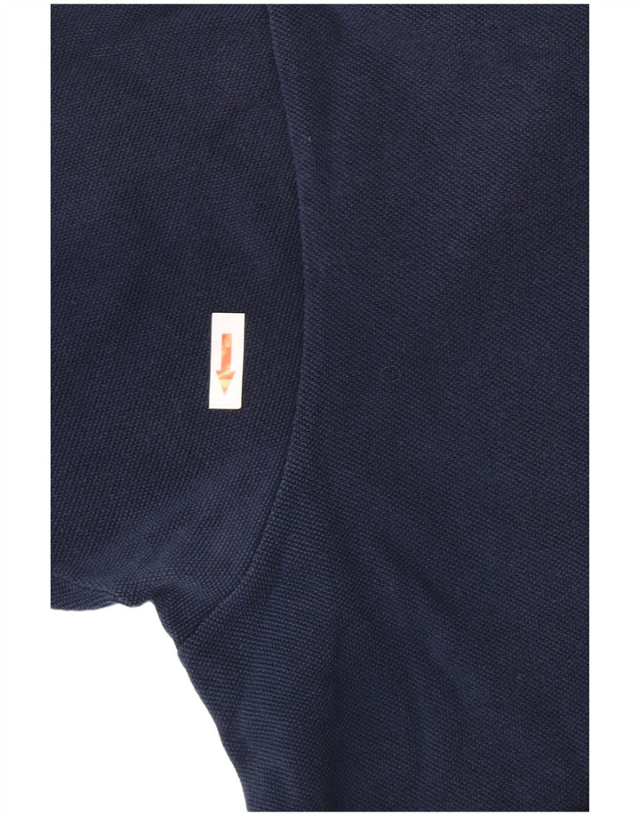 Brooksfield Mens Polo Shirt IT 48 Medium Navy Blue Cotton
