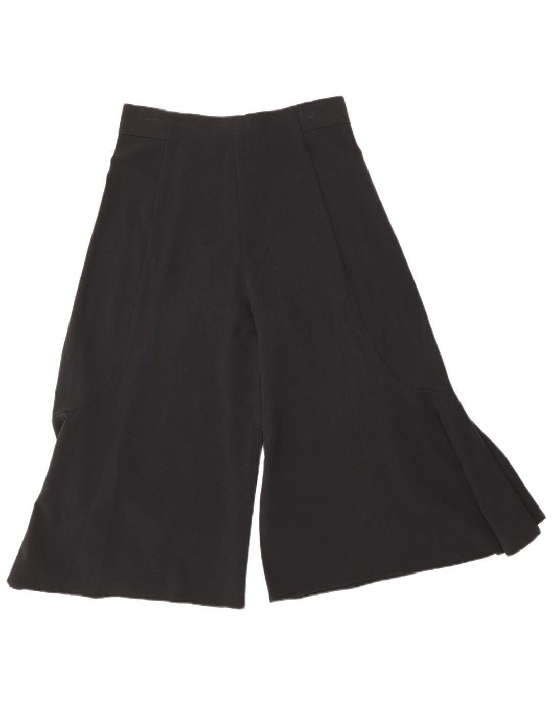 Zara Womens Cullotes Capri Trousers Small W26 L19 Black Silk