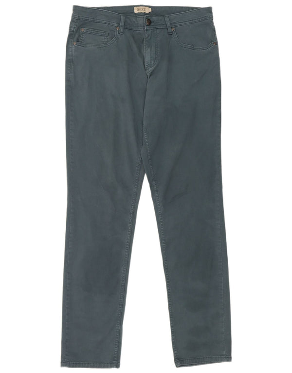 Dack's Mens Slim Casual Trousers W34 L32 Green Cotton