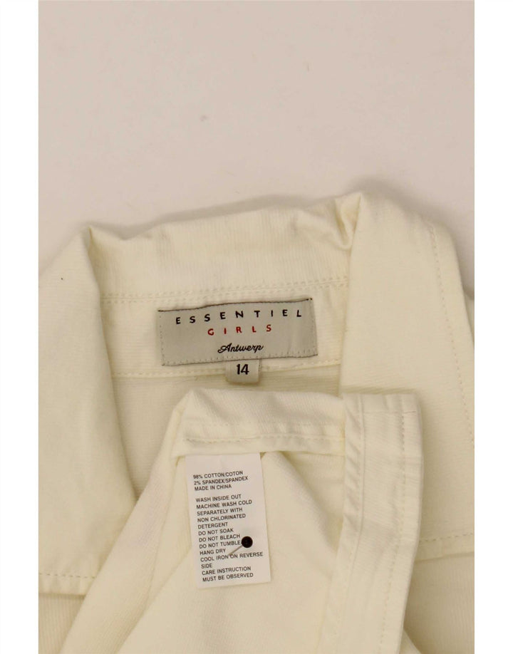 Essential Girls 3 Button Blazer Jacket 13-14 Years Off White Cotton
