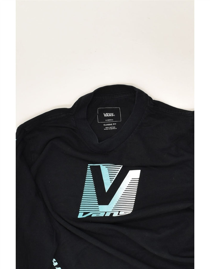 VANS Womens Graphic Top Long Sleeve UK 4 XS Black Cotton | Vintage Vans | Thrift | Second-Hand Vans | Used Clothing | Messina Hembry 