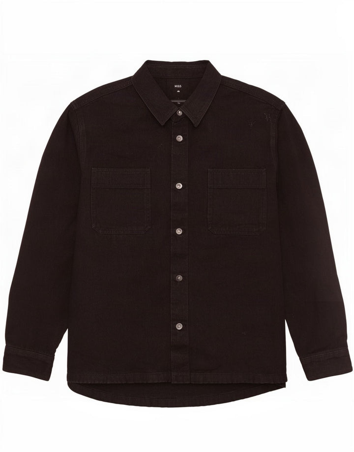 Marks & Spencer Mens Denim Shirt 3XL Black Cotton