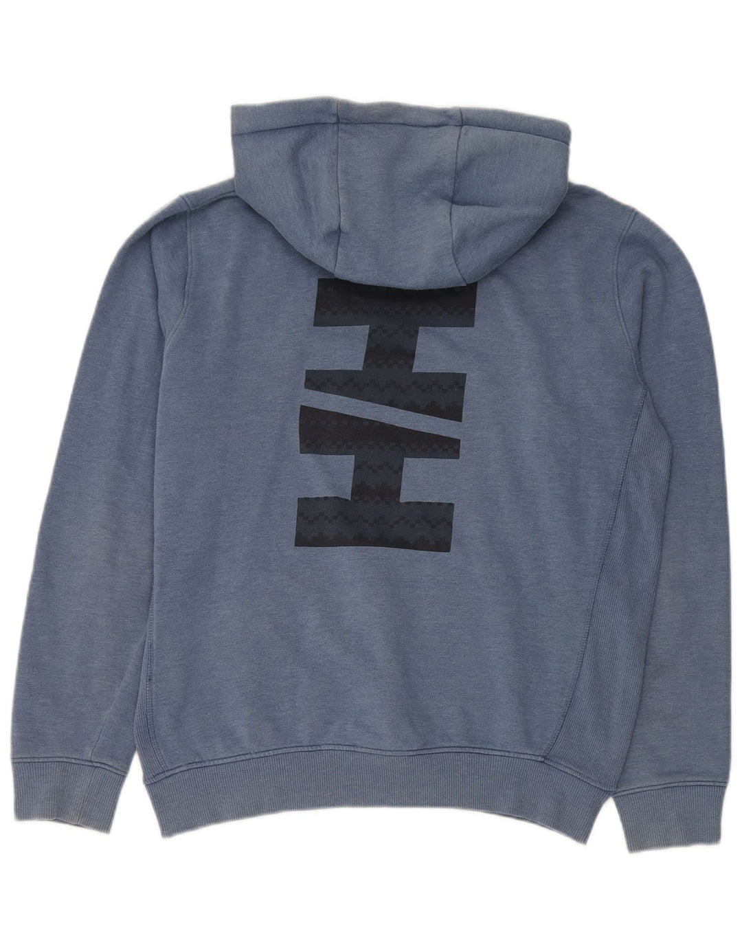 Helly Hansen Mens Graphic Hoodie Jumper Large Blue Cotton