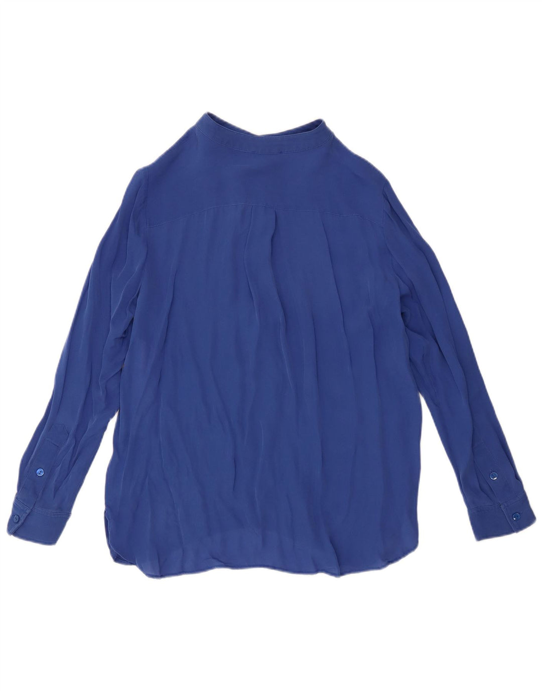 Luisa Spagnoli Womens Long Sleeve Blouse Top UK 14 Medium Blue Silk