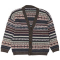 Vintage Mens Cardigan Sweater Large Multicoloured Fair Isle Retro