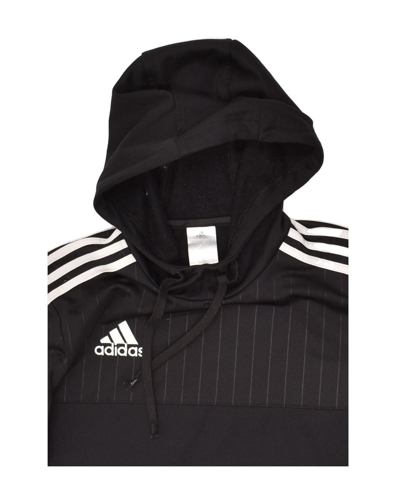 ADIDAS Mens Hoodie Jumper Small Black Polyester | Vintage Adidas | Thrift | Second-Hand Adidas | Used Clothing | Messina Hembry 