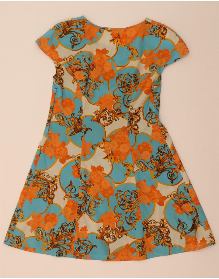 Vintage Womens A-Line Dress UK 12 Medium Multicoloured Floral