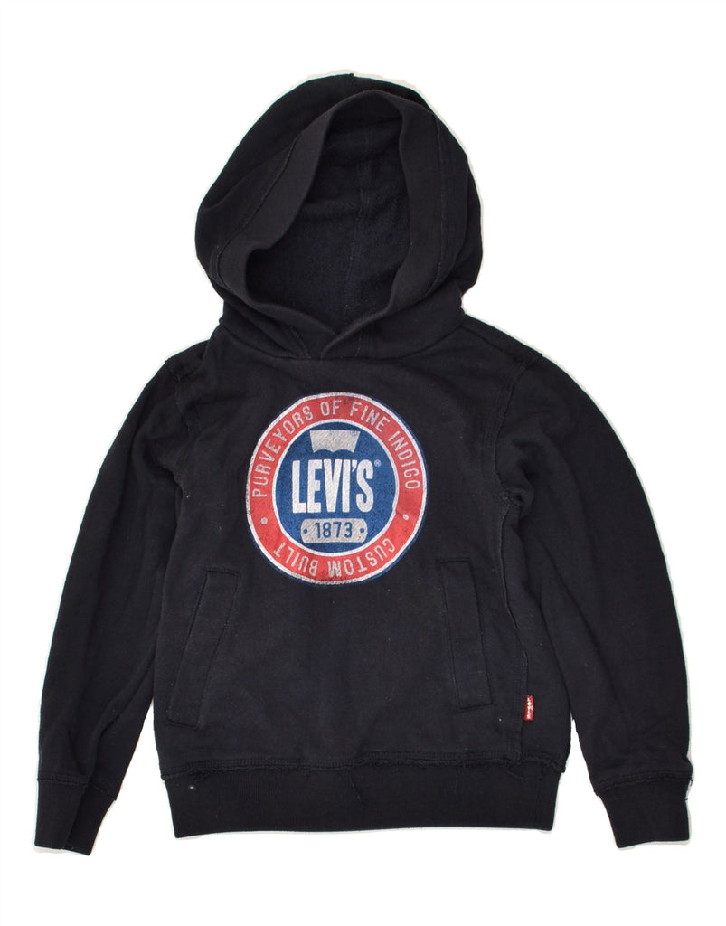 LEVI'S Boys Graphic Hoodie Jumper 5-6 Years Navy Blue Cotton | Vintage Levi's | Thrift | Second-Hand Levi's | Used Clothing | Messina Hembry 