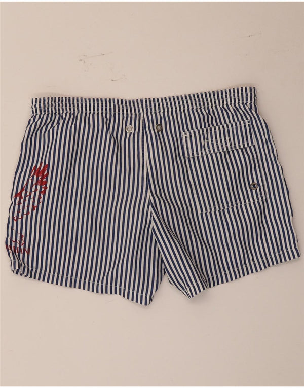 Emporio Armani Mens Graphic Swimming Shorts Large Blue Striped