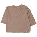 Zara Womens 3/4 Sleeve Blouse Top UK 14 Medium Beige Flecked Viscose