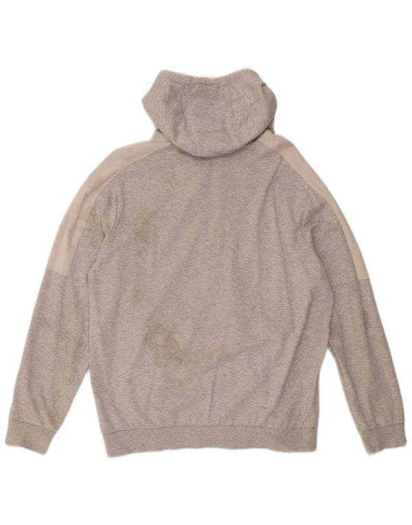 Hugo Boss Mens Graphic Zip Hoodie Sweater 2XL Grey Colourblock Cotton