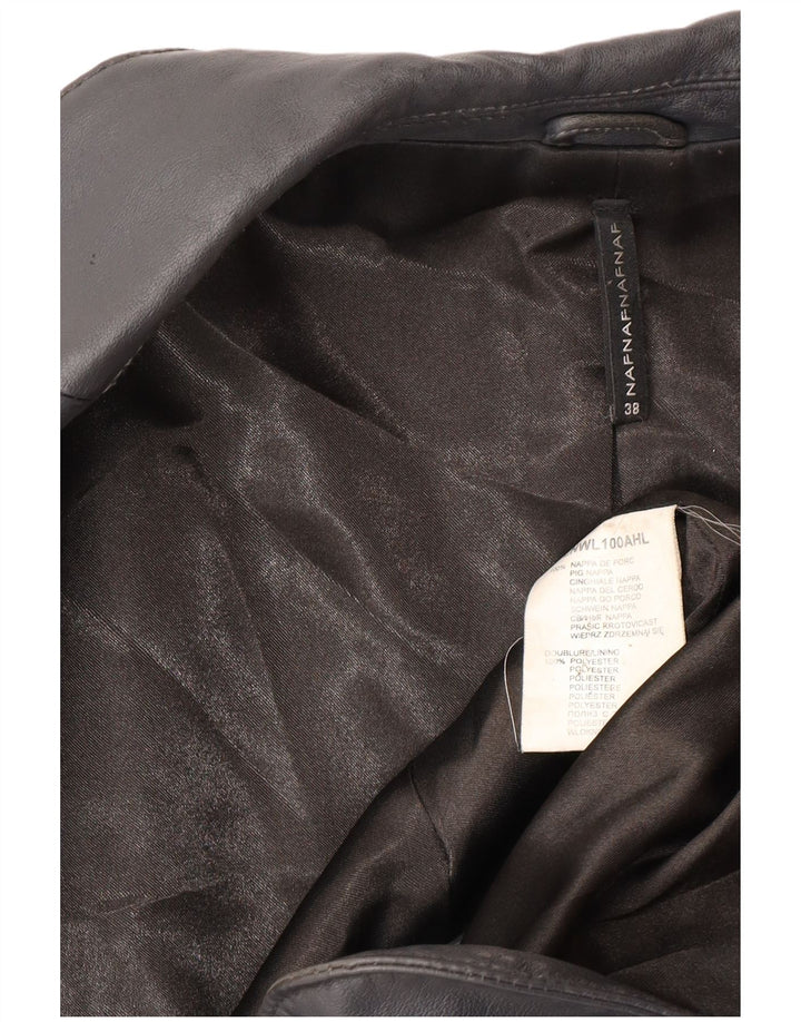 Naf Naf Womens 3 Button Blazer Jacket EU 38 Medium Navy Blue