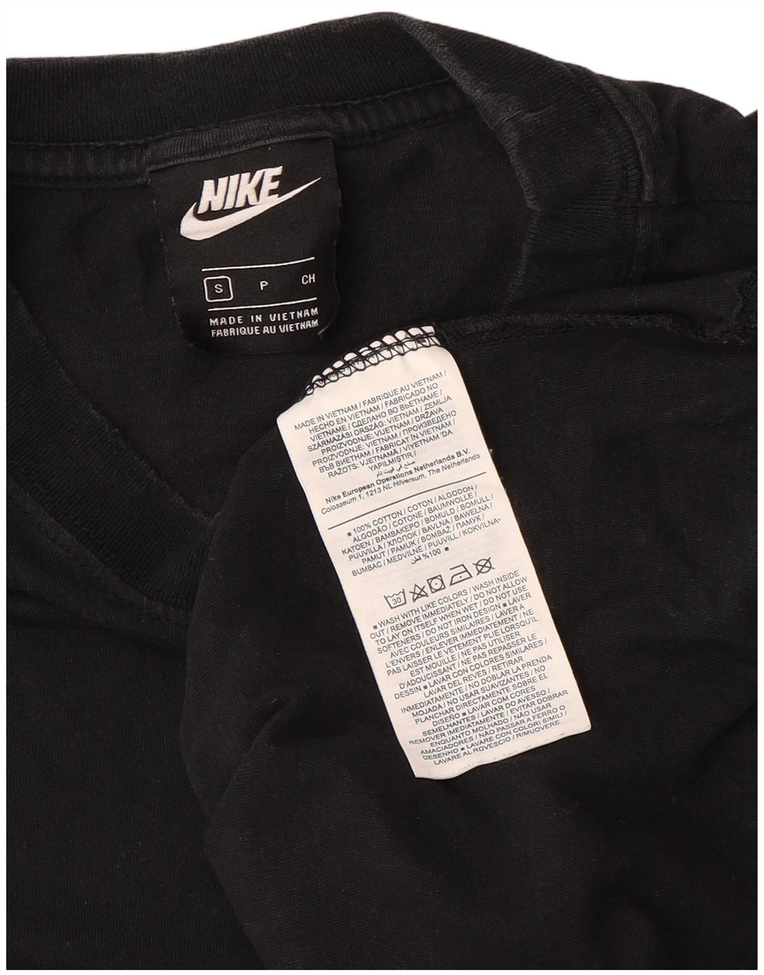 Nike Mens T-Shirt Top Small Black Cotton