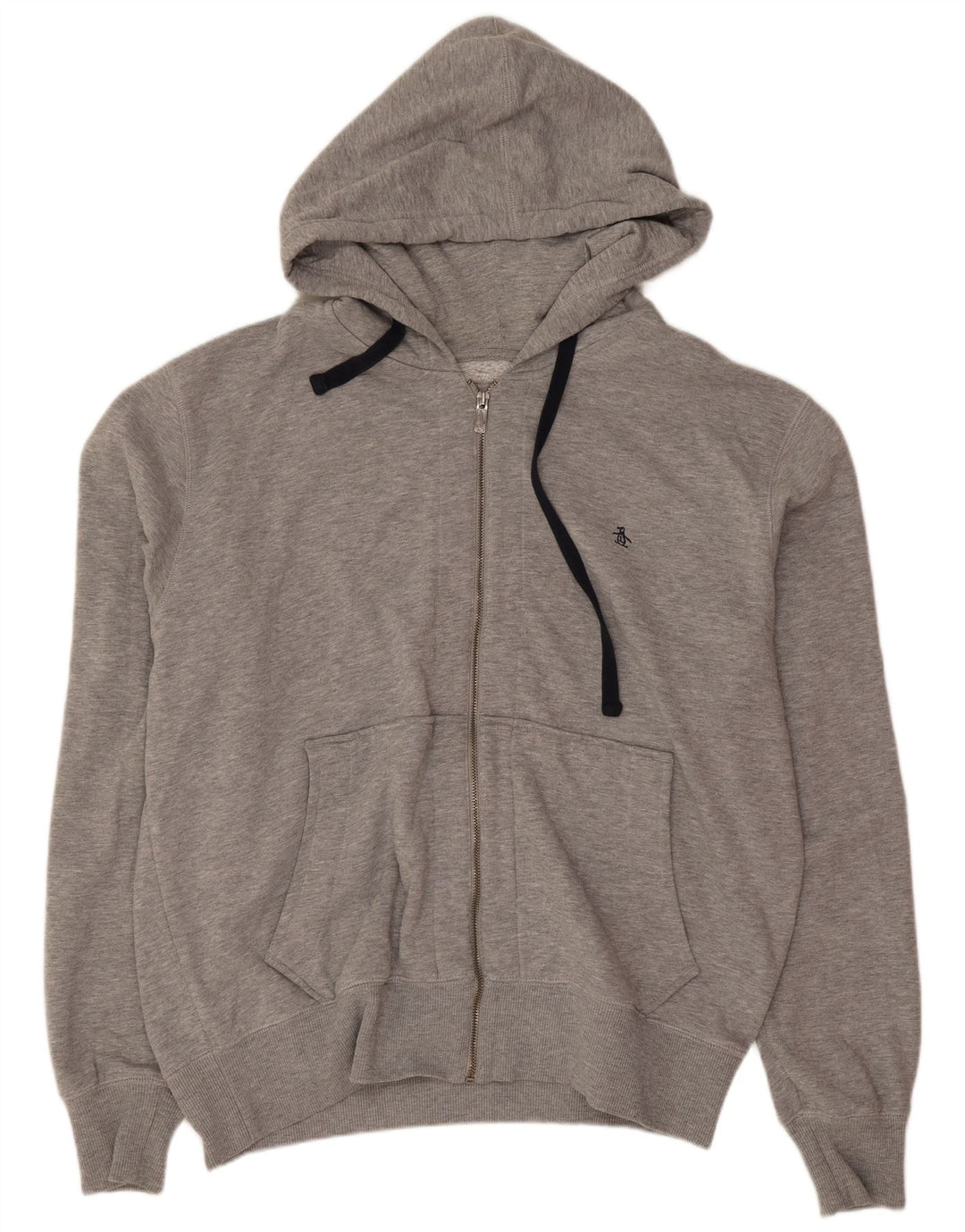 Penguin Mens Zip Hoodie Sweater 2XL Grey Polyester