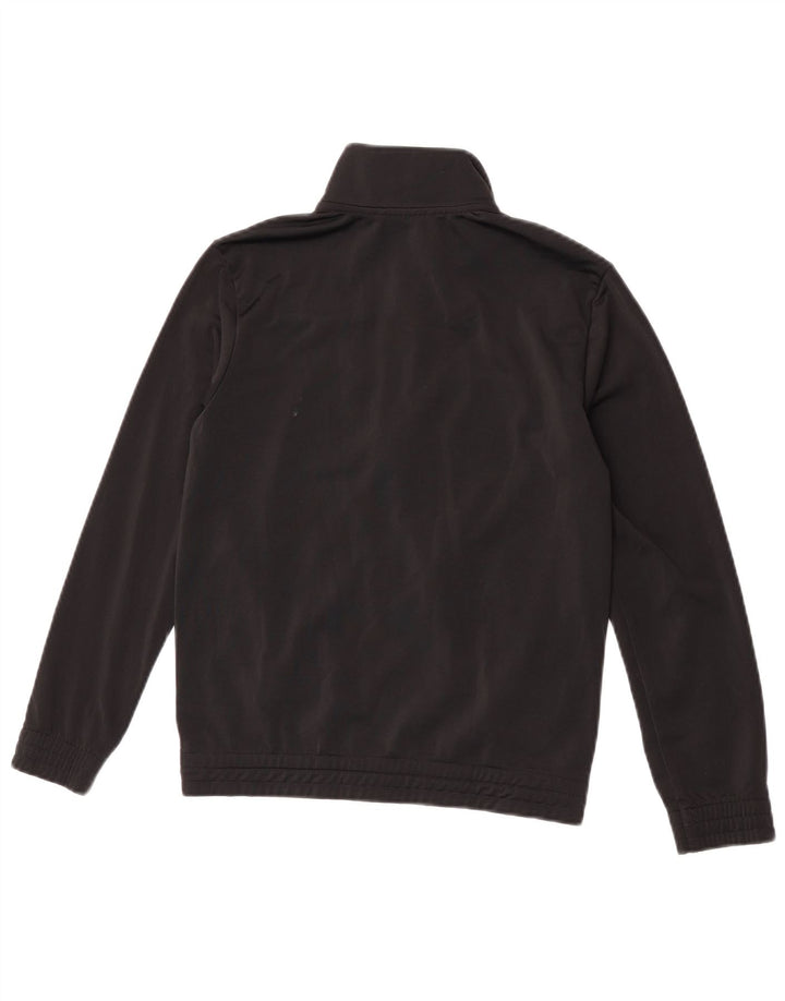 ADIDAS Boys Tracksuit Top Jacket 10-11 Years Black Colourblock Polyester