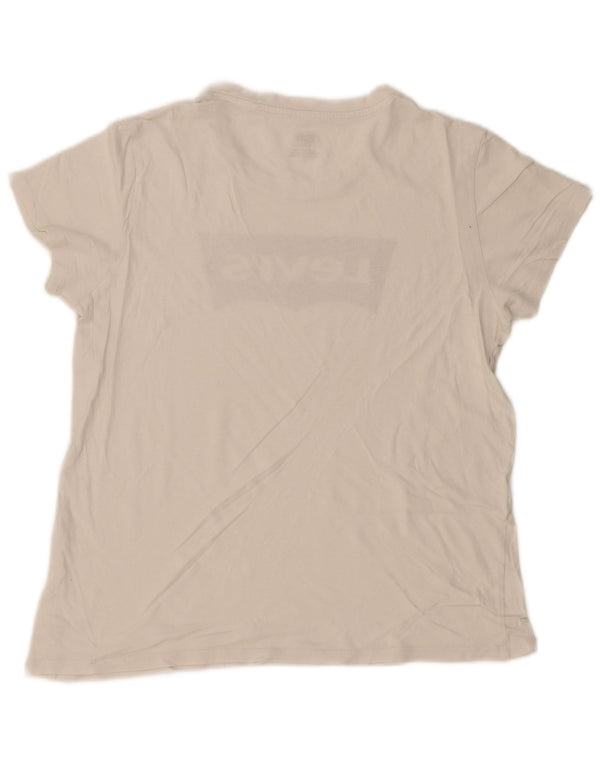 Levi's Womens Graphic T-Shirt Top UK 14 Medium White