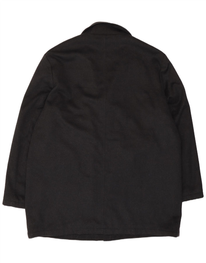 Pierre Cardin Mens Overcoat IT 50 Large Black Wool