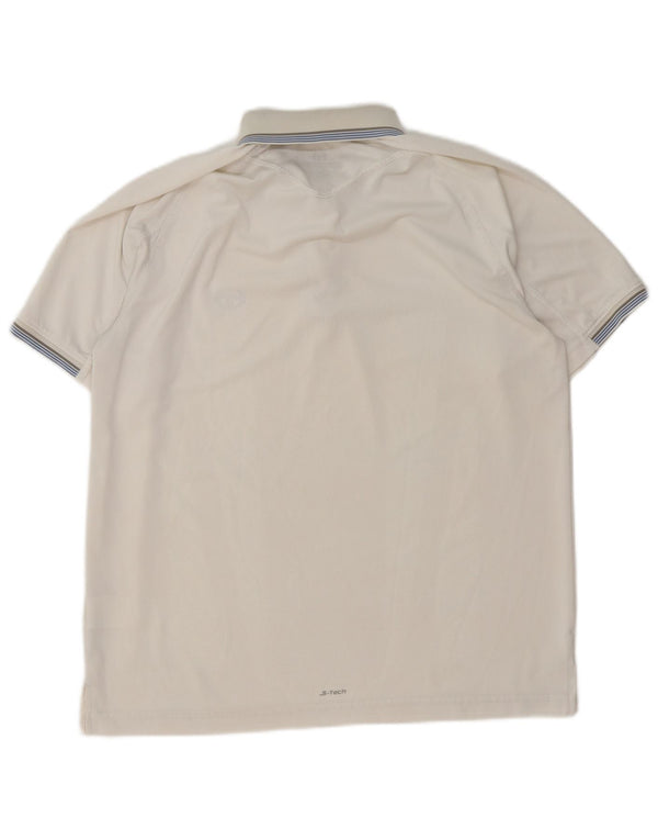 Sergio Tacchini Mens Polo Shirt XL White Polyester