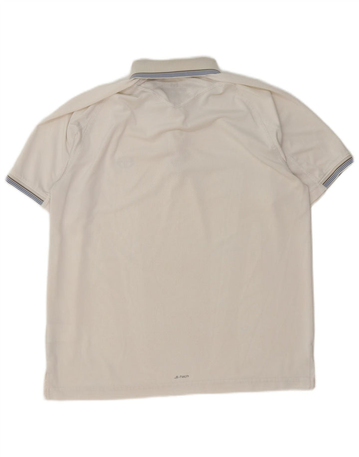 Sergio Tacchini Mens Polo Shirt XL White Polyester