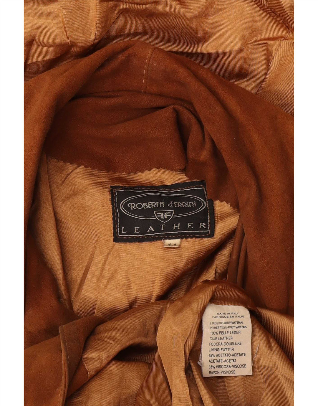 Roberta Ferrini Womens Hooded Suede Overcoat IT 44 Medium Brown Leather