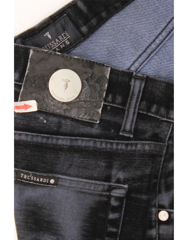 Trussardi Mens Straight Jeans W30 L32 Navy Blue Cotton