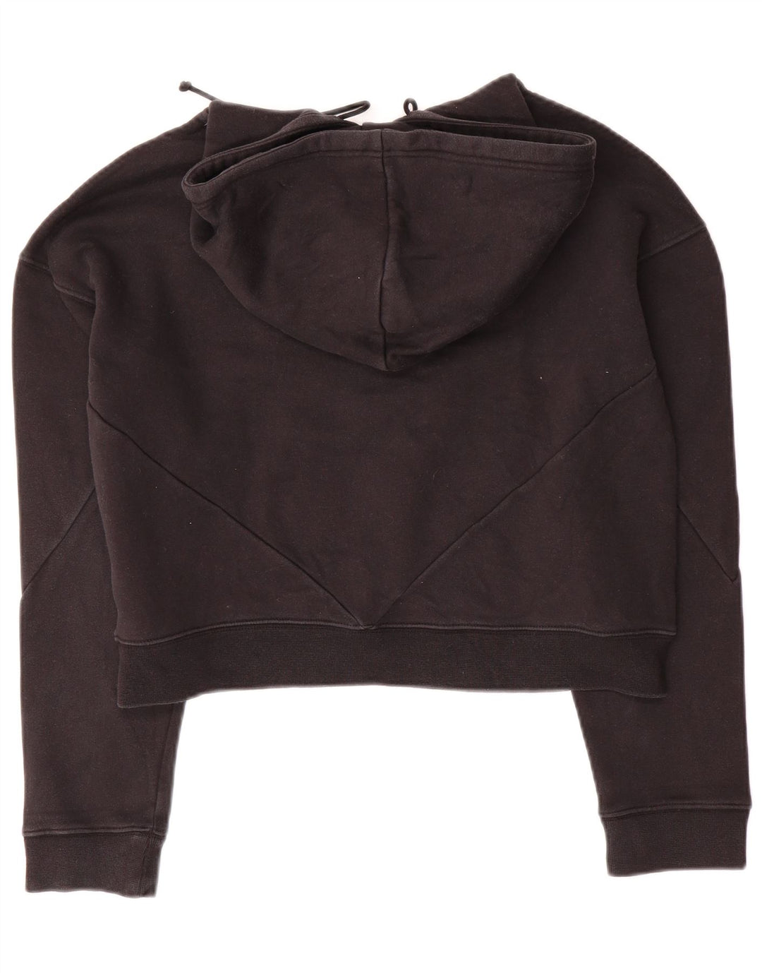 ADIDAS Womens Oversized Graphic Hoodie Jumper UK 10 Small  Black Cotton