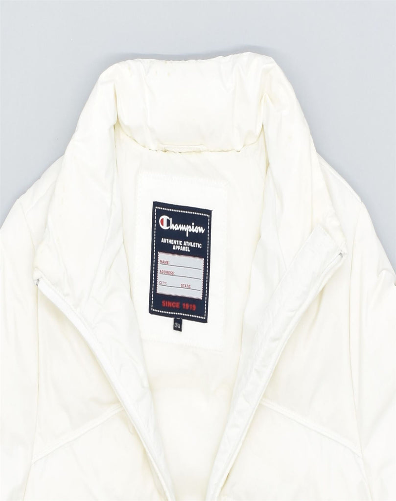 CHAMPION Girls Padded Coat 13-14 Years White Polyamide | Vintage | Thrift | Second-Hand | Used Clothing | Messina Hembry 