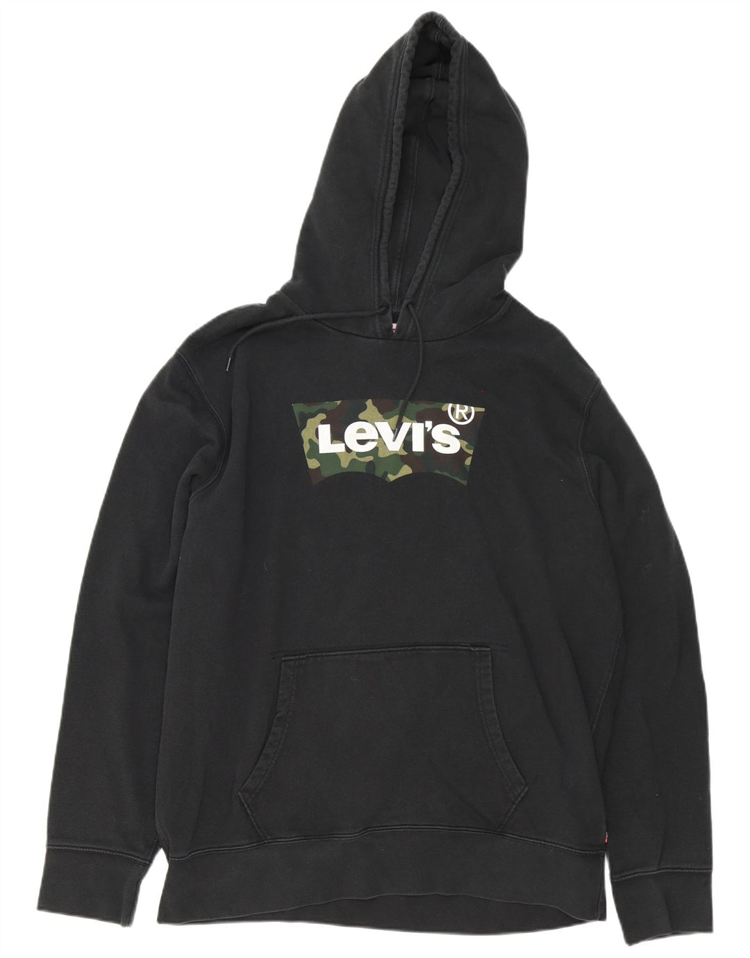Levi's Mens Graphic Hoodie Jumper XL Black Cotton