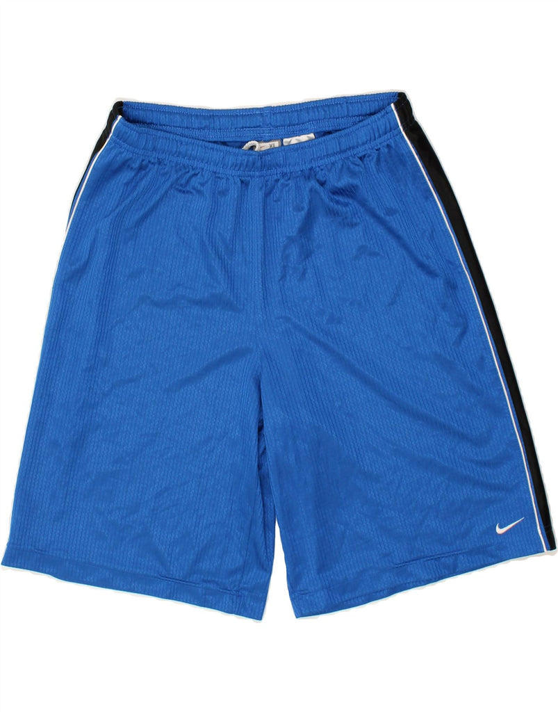 NIKE Boys Tall Sport Shorts 15-16 Years XL  Blue Colourblock Polyester | Vintage Nike | Thrift | Second-Hand Nike | Used Clothing | Messina Hembry 