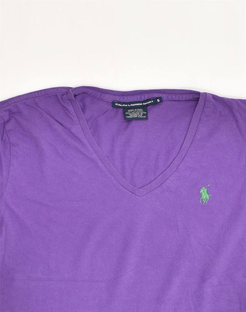 RALPH LAUREN Womens Top 3/4 Sleeve UK 8 Small Purple Cotton | Vintage Ralph Lauren | Thrift | Second-Hand Ralph Lauren | Used Clothing | Messina Hembry 