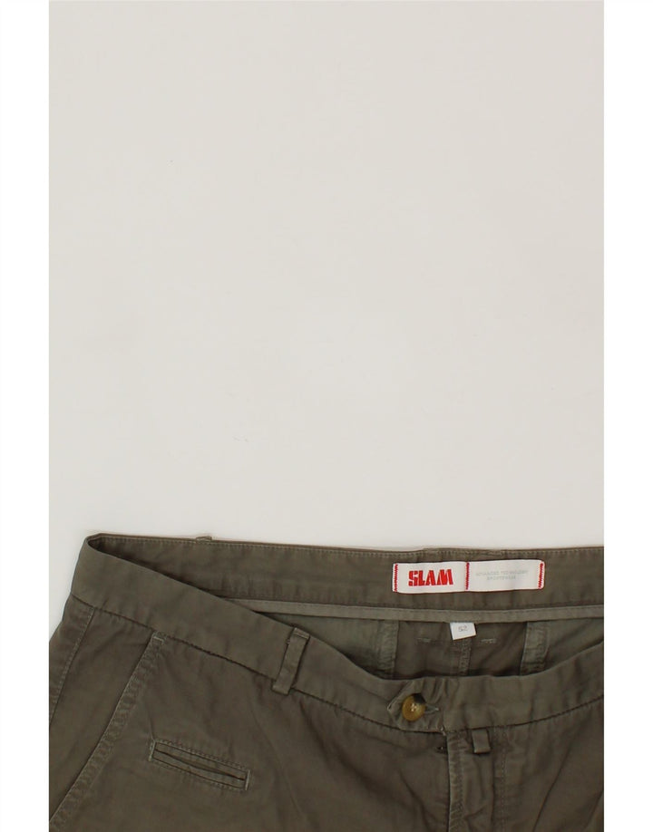 SLAM Mens Chino Shorts IT 52 XL W38  Khaki Cotton Vintage Slam and Second-Hand Slam from Messina Hembry 