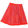 C&A Womens Pleated A-Line Skirt W34 Large Red Cotton
