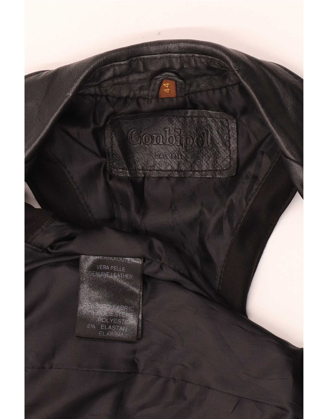 Conbipel Womens Waistcoat IT 44 Medium Black Leather